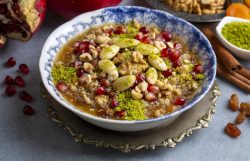Aşure: Bereketin, Paylaşmanın ve Birliğin Tatlı Simgesi Traditional delicious Turkish dessert; Ashura (Asure)