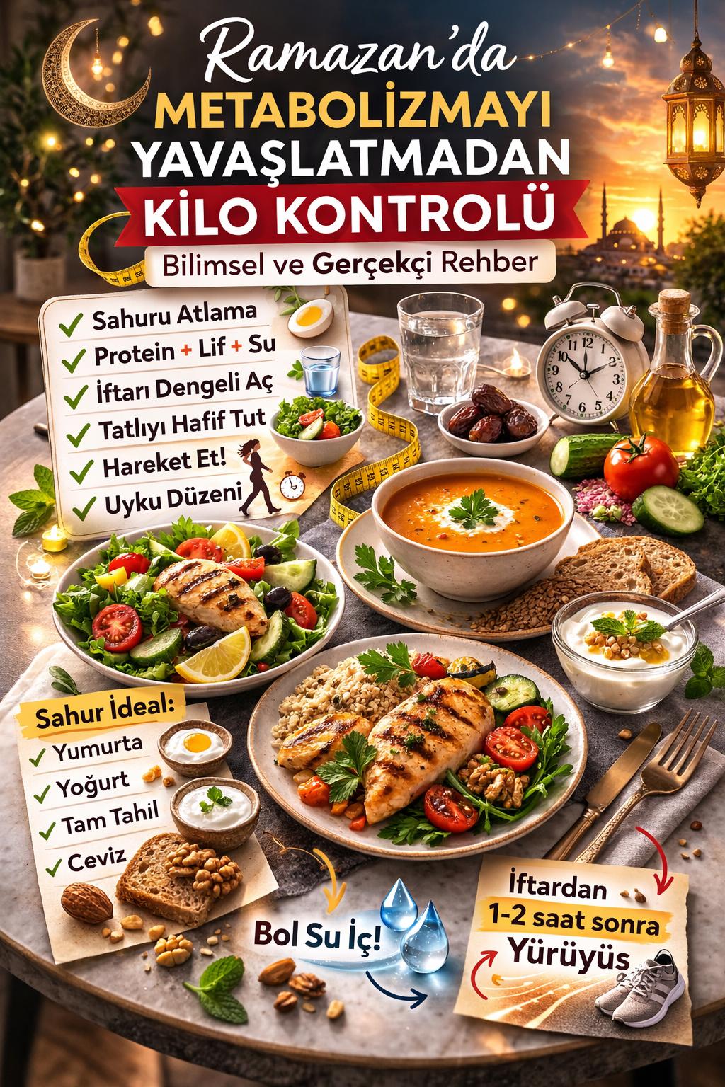 Ramazan’da Metabolizmayı Yavaşlatmadan Kilo Kontrolü: Bilimsel ve Gerçekçi Rehber